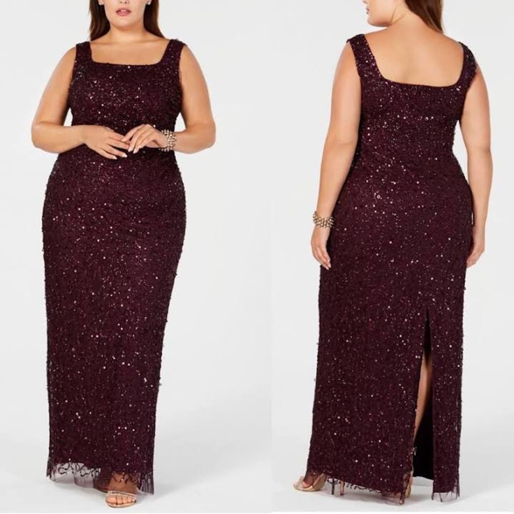 NEW Adrianna Papell PLUS SIZE Beaded Long Gown
